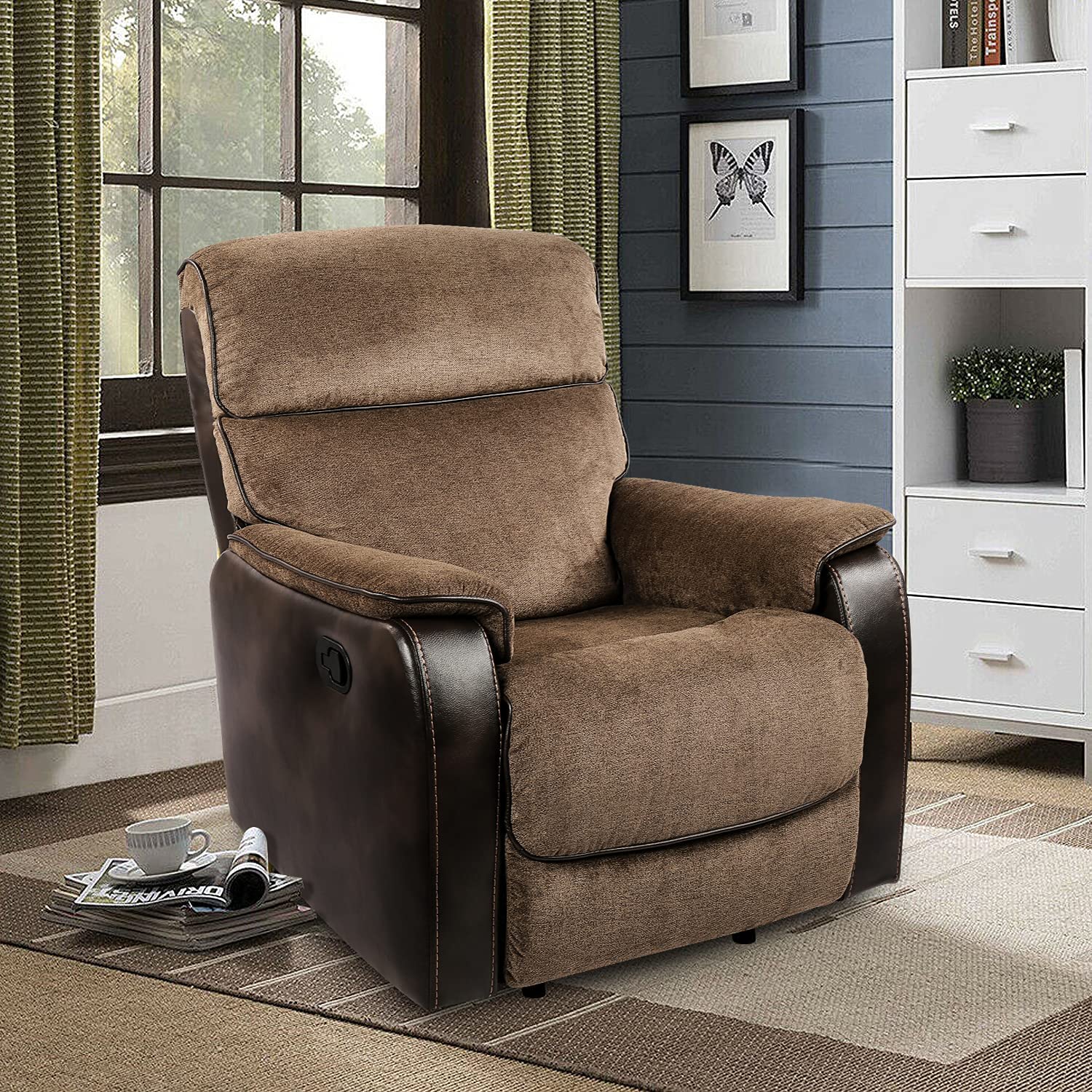 brown rocker recliner chair
